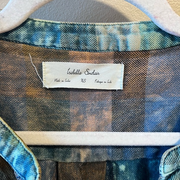 Anthropologie Isabella Sinclair Plaid Tunic Ruffled XS - Picture 5 of 6